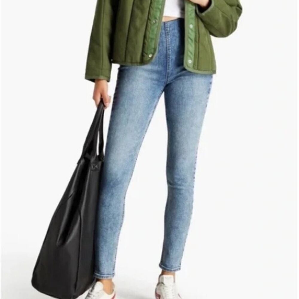 Rag & Bone Nina High-Rise Pull-On Jeans in Pearl Size XXS